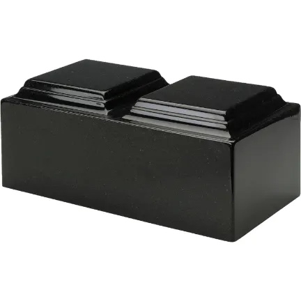 Charcoal Black Synthetic Marble Companion Urn